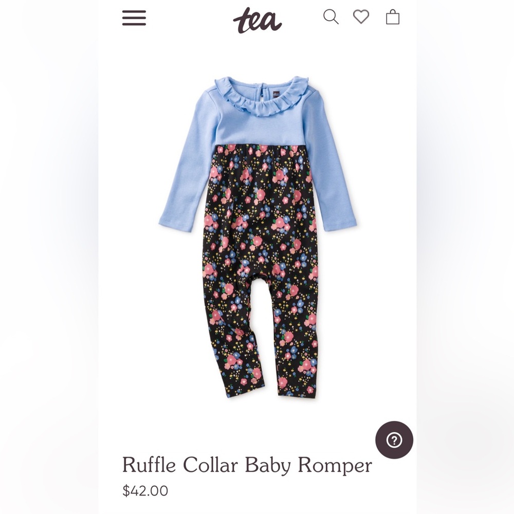 Tea Collection Floral Long Sleeve Baby Girl Romper 18-24 months